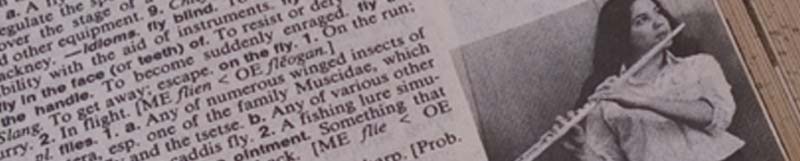 Dictionary Page with Flute