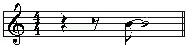Quarter Rest + eight Rest + quarter eight tied to a half note