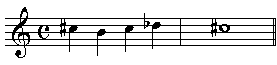 Quarter Notes : C#, B, C#, Db, C#