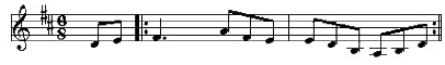 Music Notated in 6/8 with a Repeat